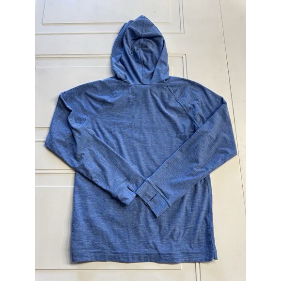 Hanna Andersson Lightweight Blue Hoodie Hooded Sweatshirt Thumb Holes Size 10 - Picture 6 of 6